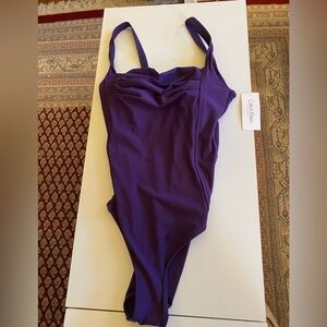 Calvin Klein Deep Purple One-Piece Swimsuit NWT 14